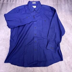 Orvis Button Down Shirt Mens XXL Blue Gingham Micro Check Cotton Excellent LS